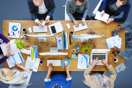 business people working at one table