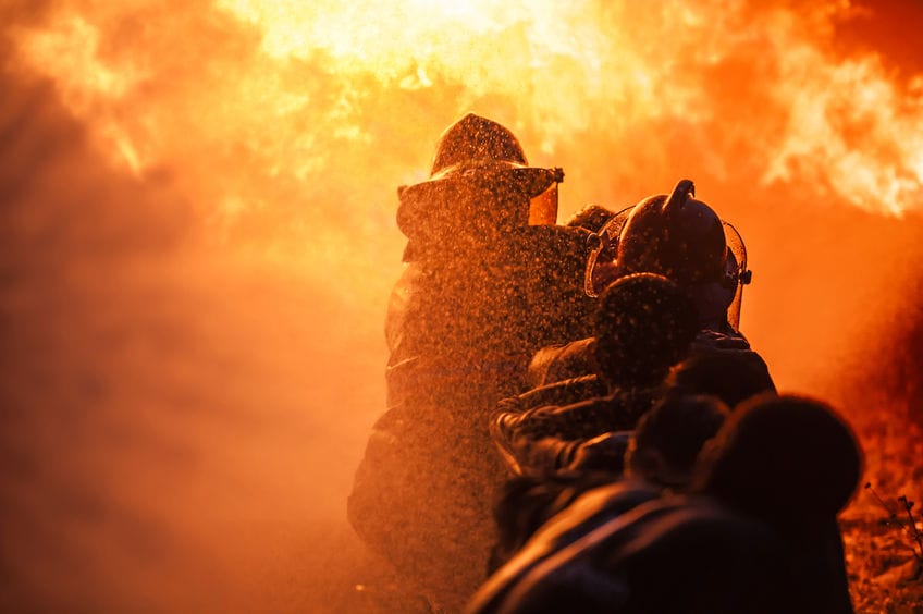 firefighters at a fire