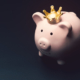 piggy bank with crown
