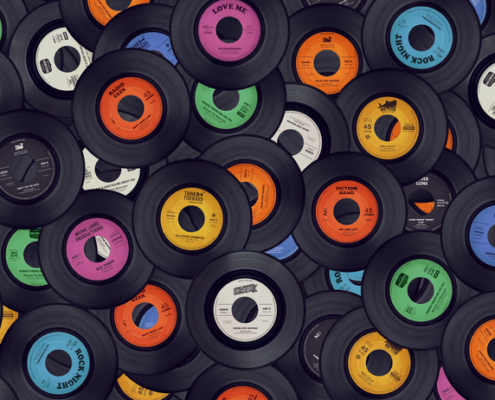 pile of vinyl records