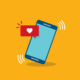 smartphone with heart emoji