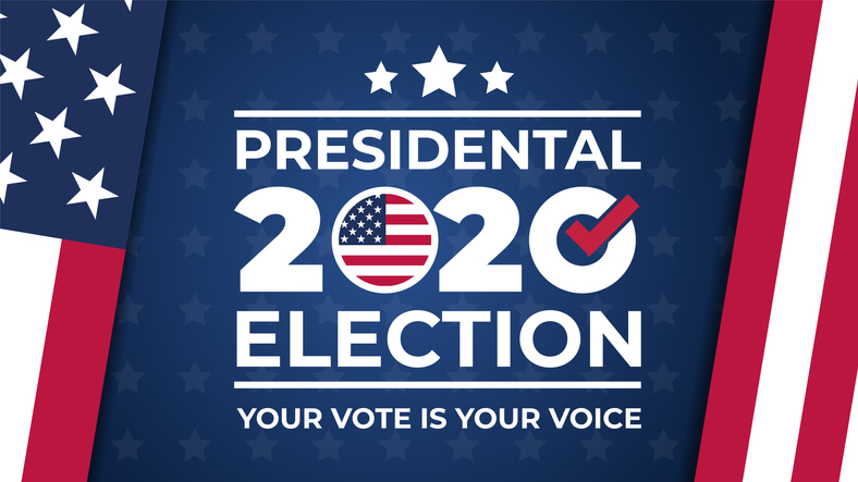 Election day. Vote 2020 in USA, banner design. Usa debate of president ...