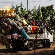 heavily loaded truck