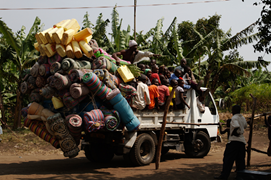 heavily loaded truck