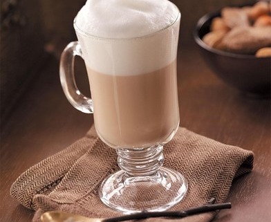 latte in glass