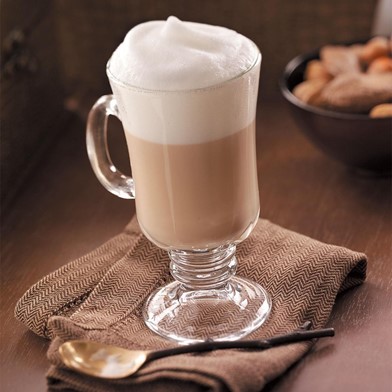 latte in glass