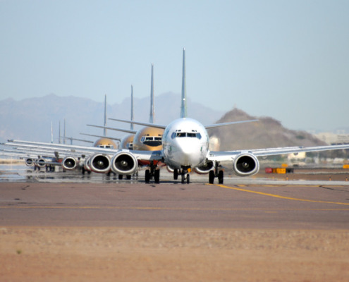 airplanes on runway