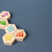 hexagons with business icons
