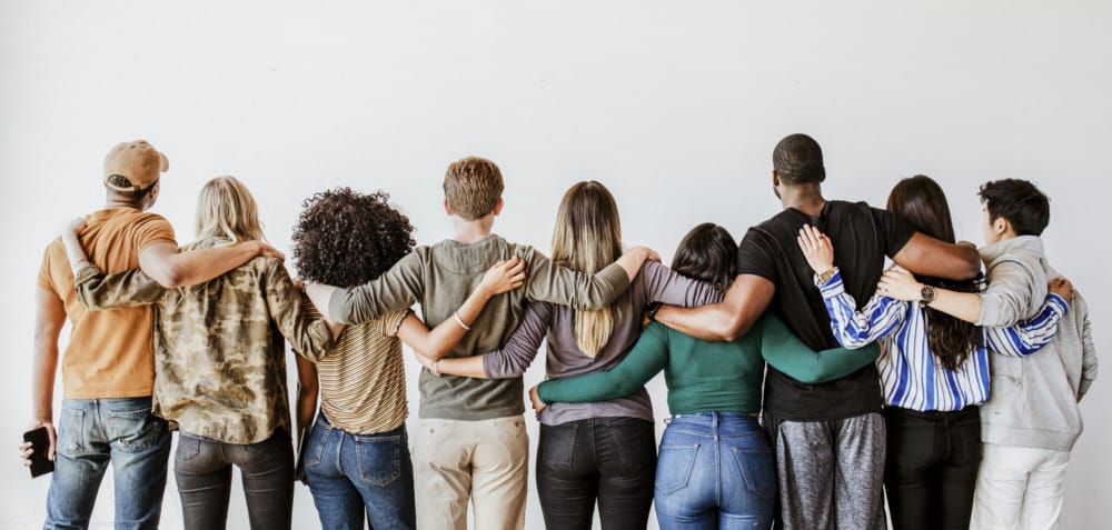 arms around eachother