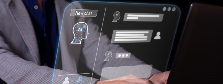 A man chats with an artificial intelligence chat bot