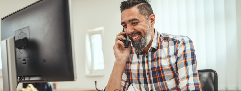 man talking on phone