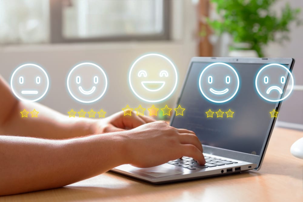 customer satisfaction stars and faces