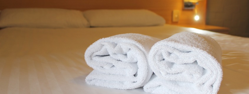 two towels on beadspread