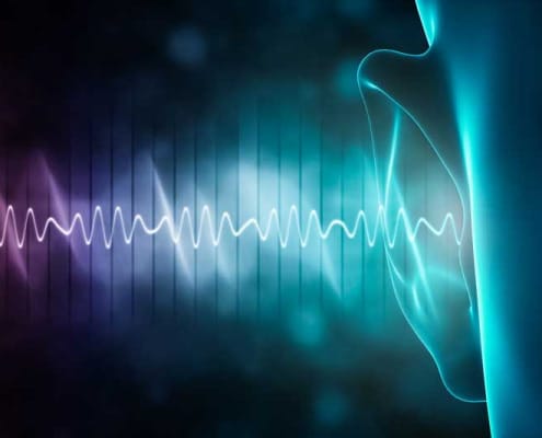 Soundwaves entering an ear